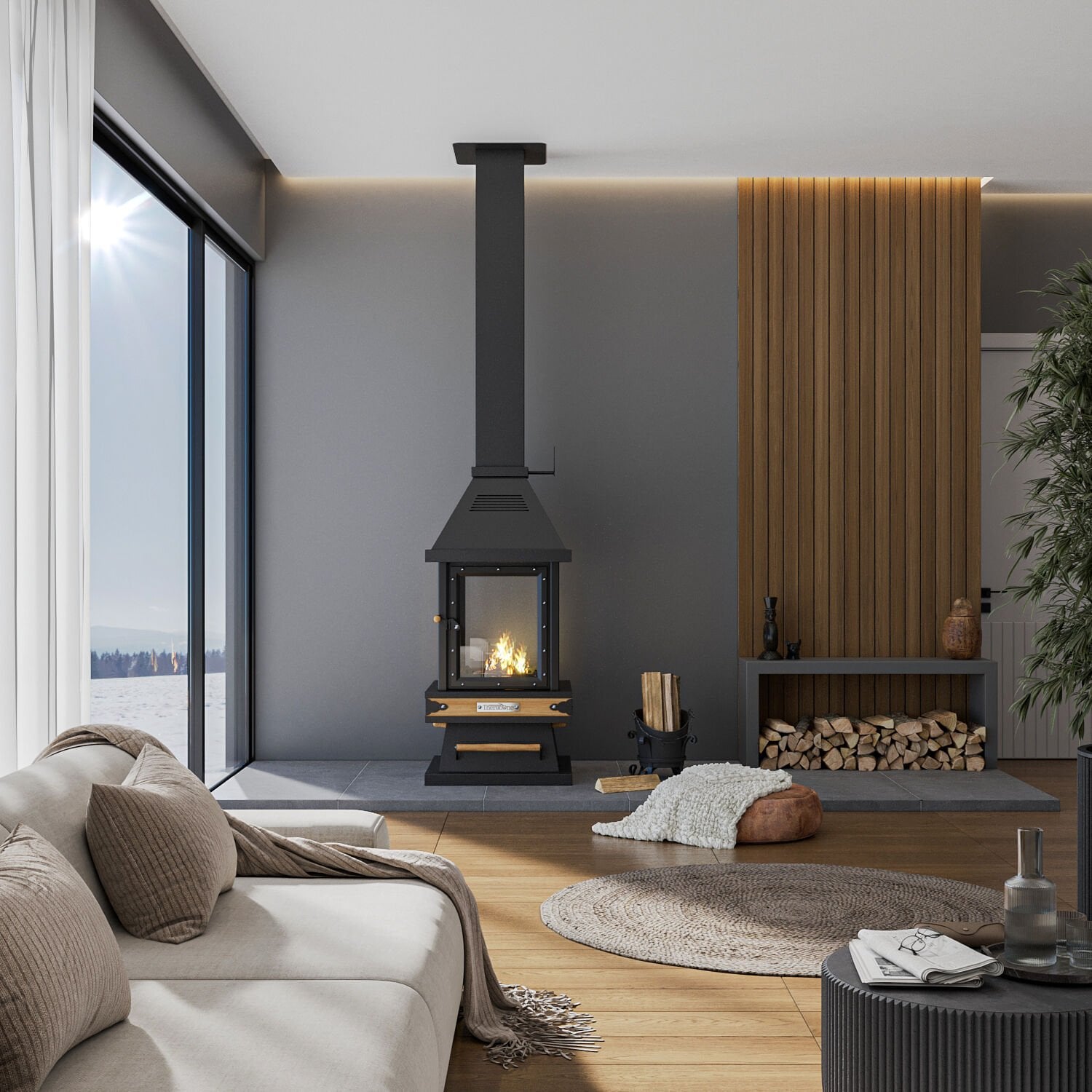 Median Metal Orta Şömine 65*65