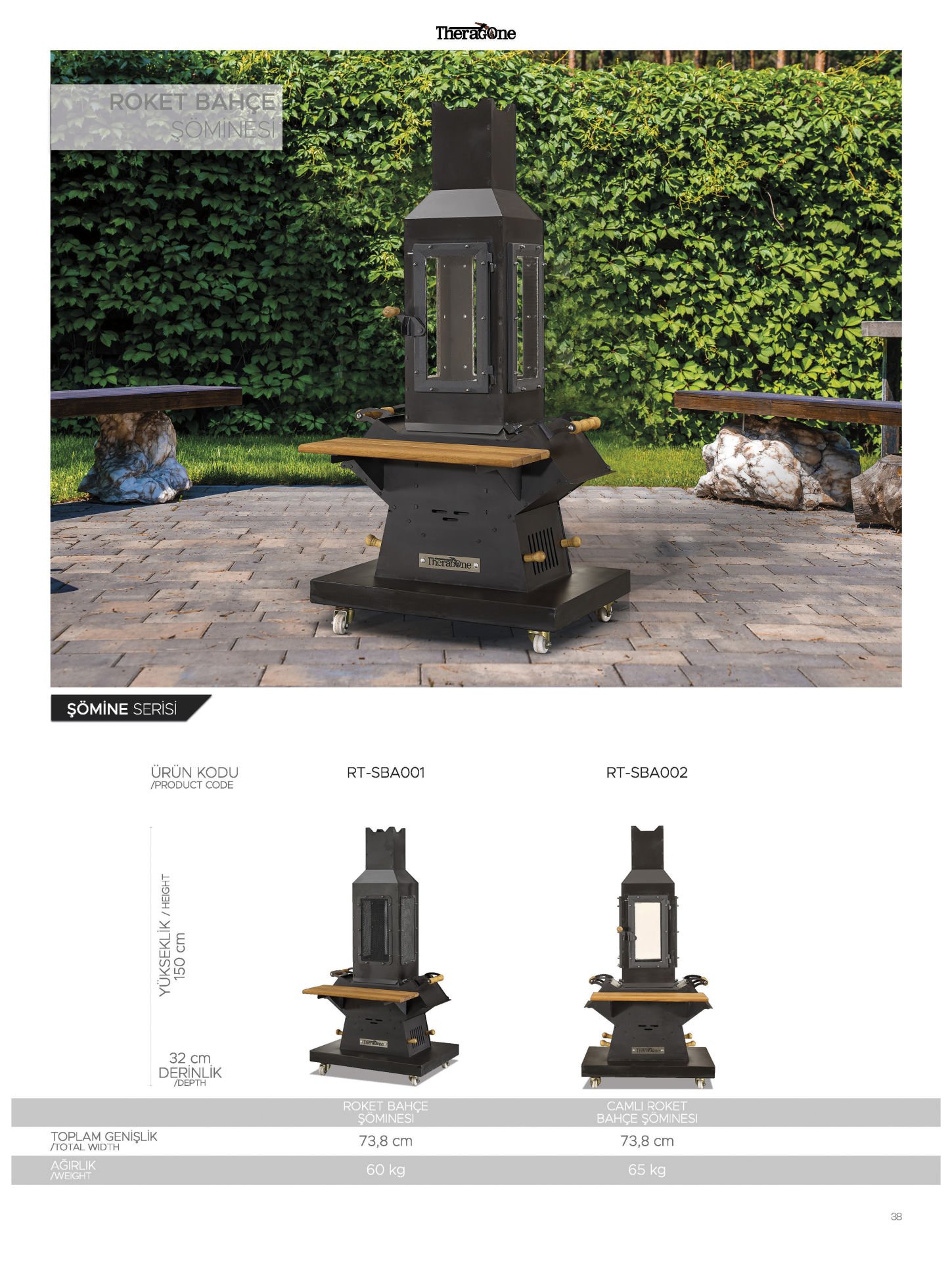 Camlı Roket Bahçe Şöminesi