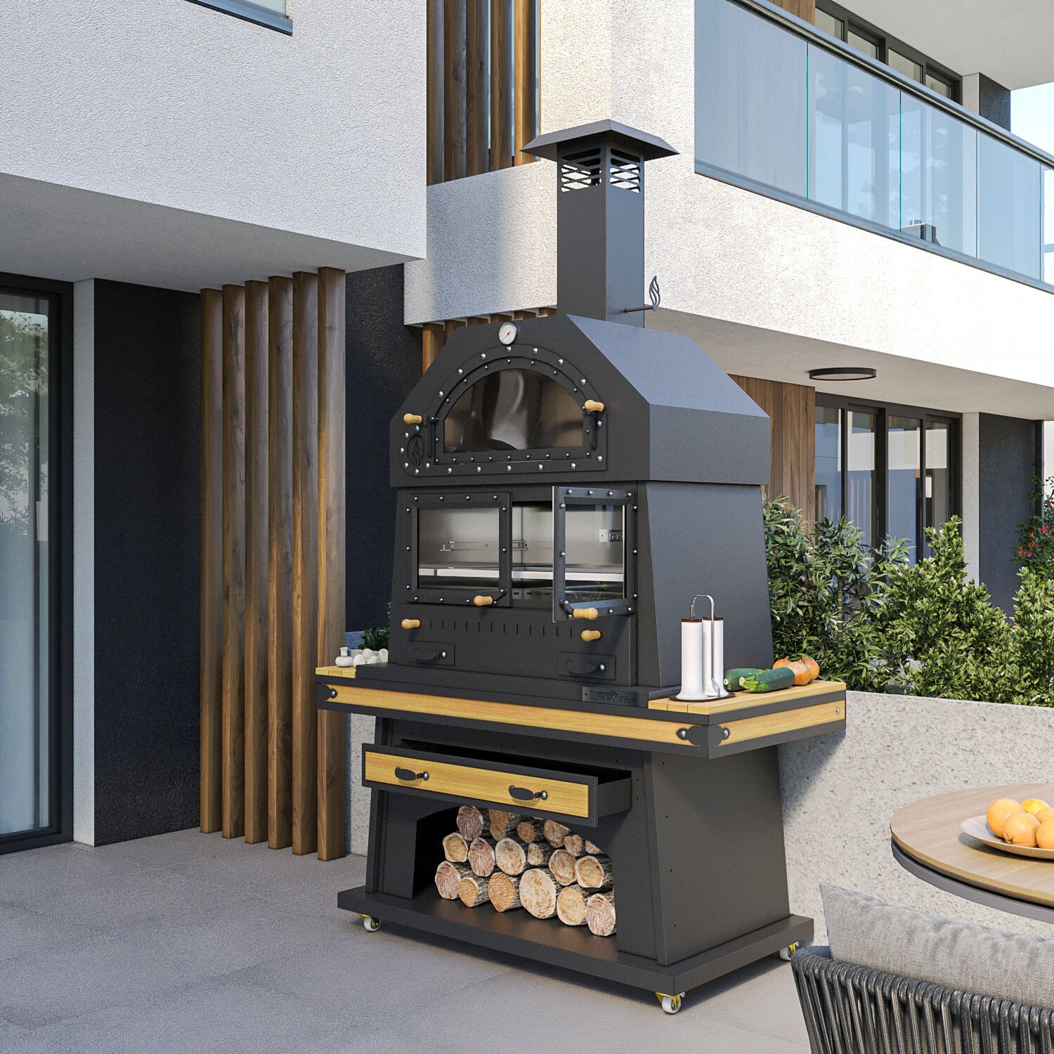 Fırınlı Piramit Barbekü 50*80