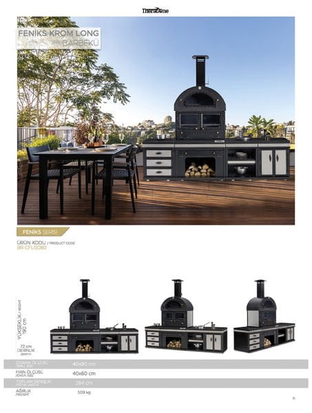 Feniks Krom Long Barbekü 50*80*284