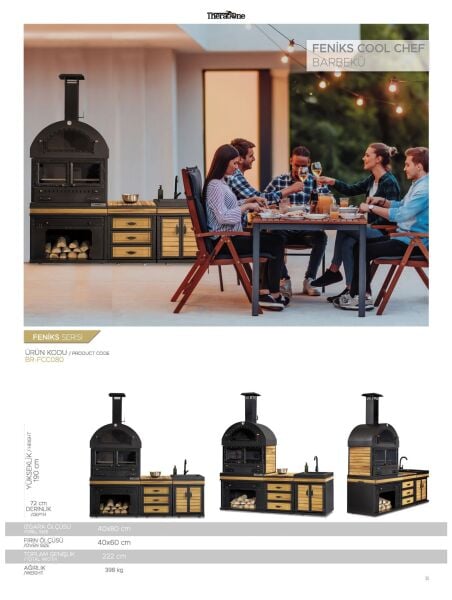 Feniks Naturel Cool Chef Barbekü 50*80*222