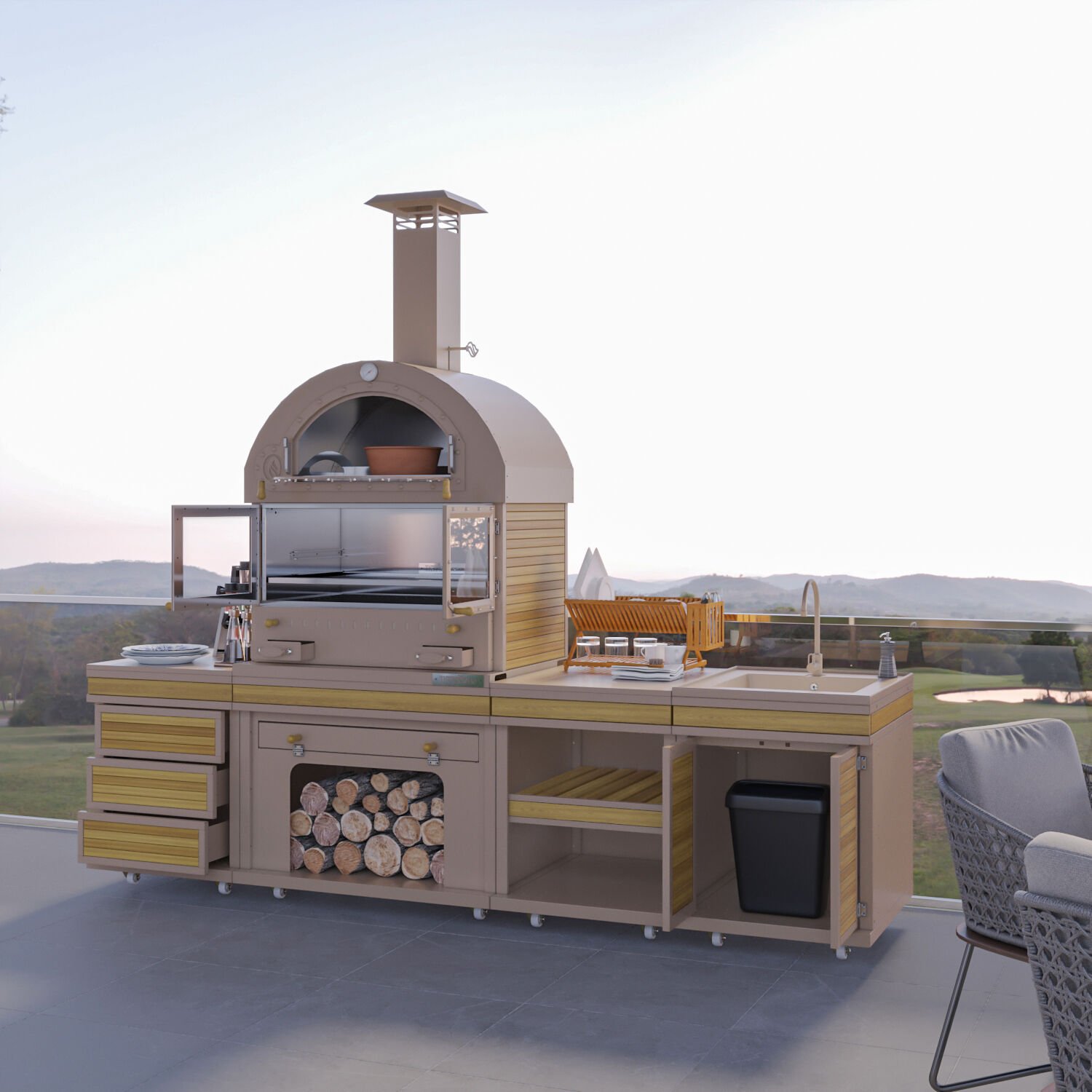 Feniks Naturel Long Chef Barbekü 50x80x284 | Feniks Barbekü