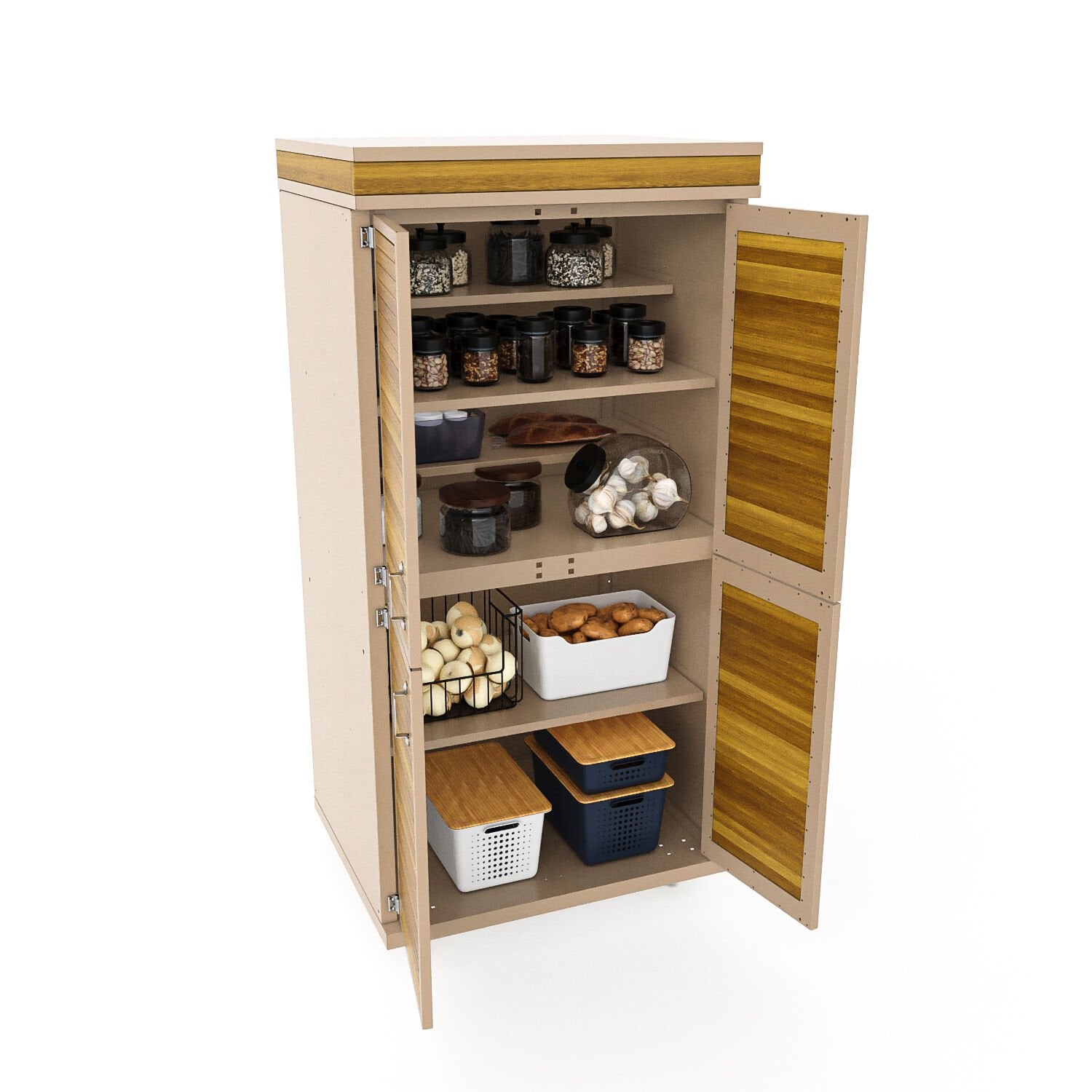 Natürel Büyük Dolap 90*186